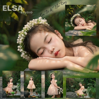 Em gái và khu rừng, thật đáng yêu!